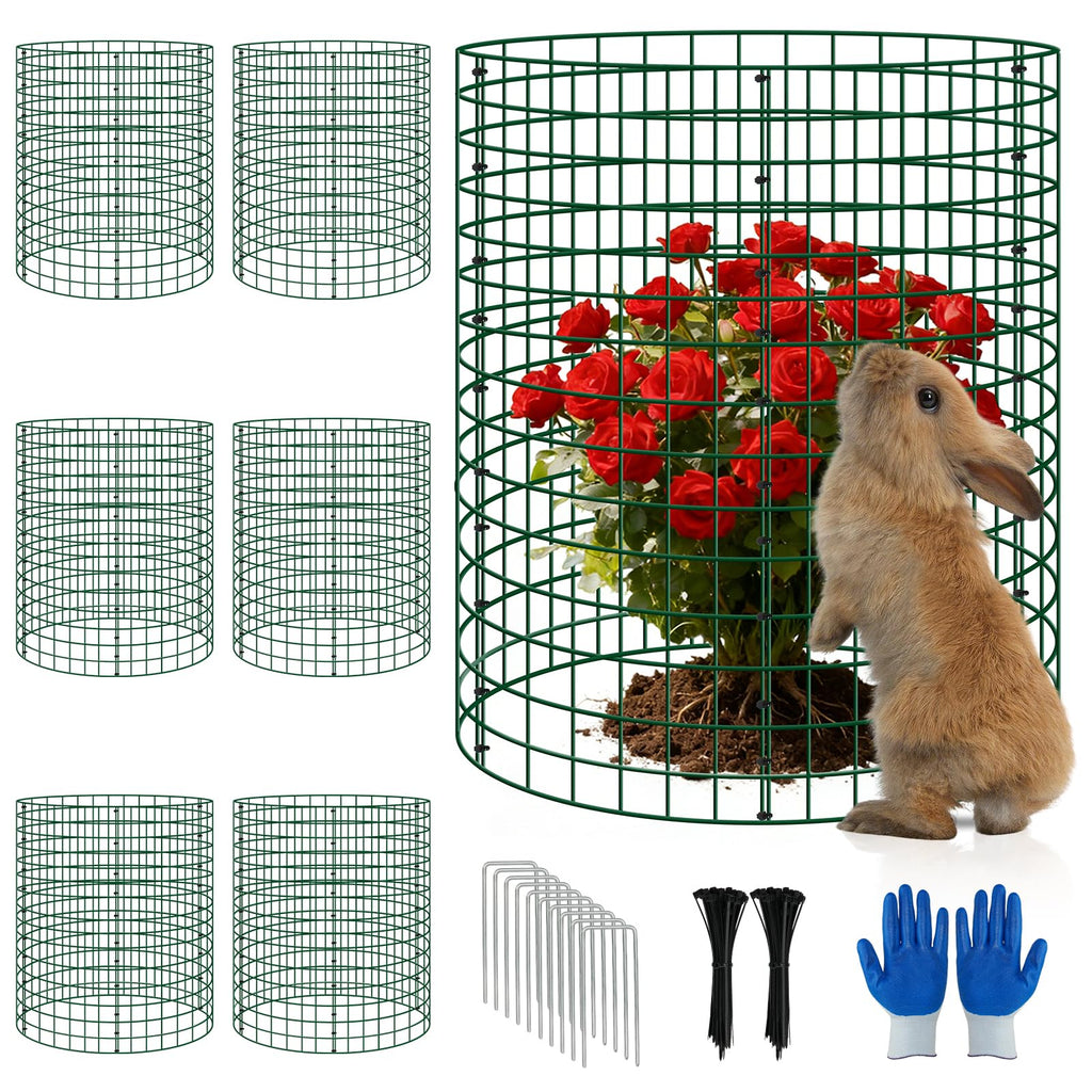 6 Pack 12x16 Inch Plant Protector Cages, Metal Garden Cages for Animals