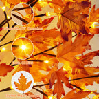 2 Pack 4FT Lighted Maple Tree 100 LED Artificial Fall Tree for Home Decor
