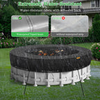 10Ft Round Pool Cover,Heavy Duty Waterproof Round Pool Covers for Above Ground Pools with Ground Nails and Windproof Ropes,Increase Stability&Tear-Resistant, Waterproof and Dustproof, Black