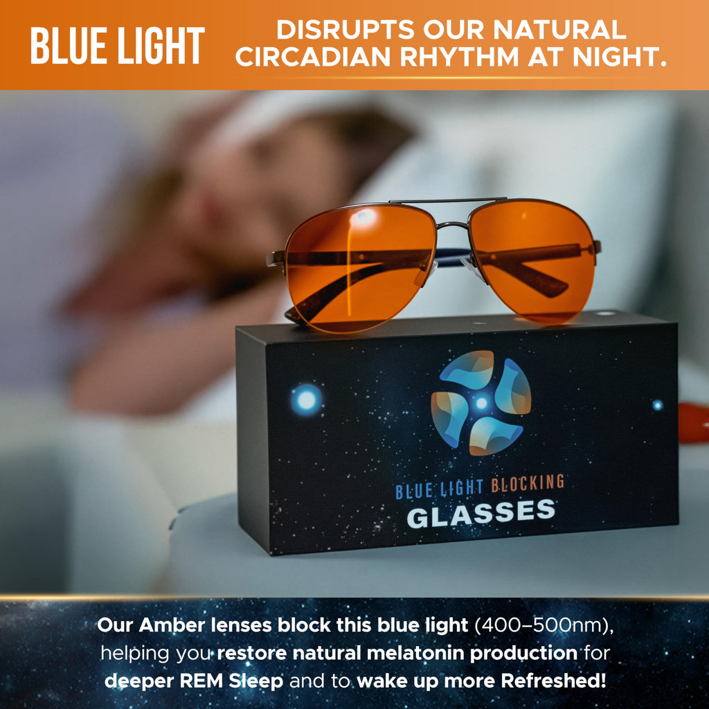 ELEMENT LUX Blue Light Blocking Glasses | 99% Dark Amber Lenses | For Better Sleep, Gaming, Computer Screen Blocker, Eyestrain Relief
