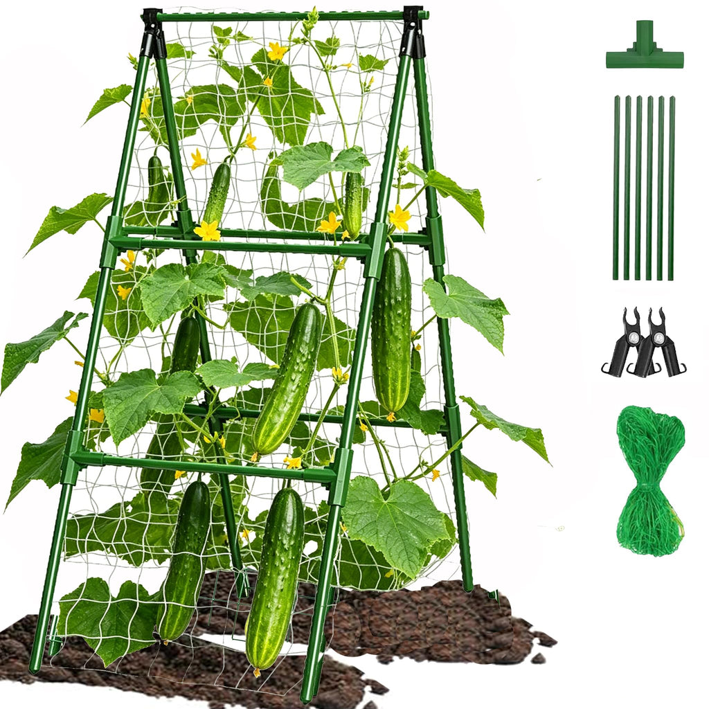 Garden Arch Trellis for Climbing Plants Outdoor, Garden Arch for Climbing Vine Vegetable/Fruit/Flower, Cucumber Trellis for Raised Bed (15.7x47in)