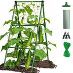 Garden Arch Trellis for Climbing Plants Outdoor, Garden Arch for Climbing Vine Vegetable/Fruit/Flower, Cucumber Trellis for Raised Bed (15.7x47in)