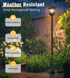 Joyoowild 63" Solar Lamp Post Light 2 Pack, Solar Light Posts for Outside Waterproof, Outdoor Lamps for Patio, Backyard, Front Porch Decor, Warm White, Replaceable Bulb