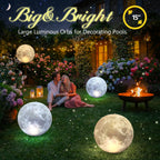 Cootway Full Moon Floating Pool Lights - 15" Inflatable Waterproof Solar Pool Lights that Float, Cool White&Warm White Light Up Pools Balls, Float or Hang in Pond Backyard Garden Party Decorations(2)