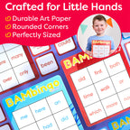 THE BAMBINO TREE Sight Word Bingo Game Level 1 and 2 - Educational Games for Kids - Learn to Read Vocabulary for Kindergarten 1st Grade - Dolch's Fry's Words Lists