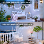 JMEXSUSS 66ft 200 LED White Christmas String Lights Indoor Outdoor Plug in