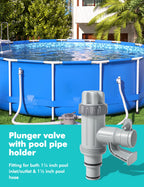 MASCARRY 【Patented】 Plunger Valve for Above Ground Swimming Pool, Pool Replacement Parts with On-Off Valve, Pool Hose Adapter and Pool Pipe Holder, Pool Pump Parts, Above Ground Pool Accessories