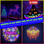 D-Xam 6-Pack Neon Gaffer Tape - 0.6 or 1 inch UV Blacklight Reactive Glow in The Dark Tape, Best for Parties, Dance Floors, Theaters & DIY Projects - 6 Vibrant Colors (1 inch x 15 feet)