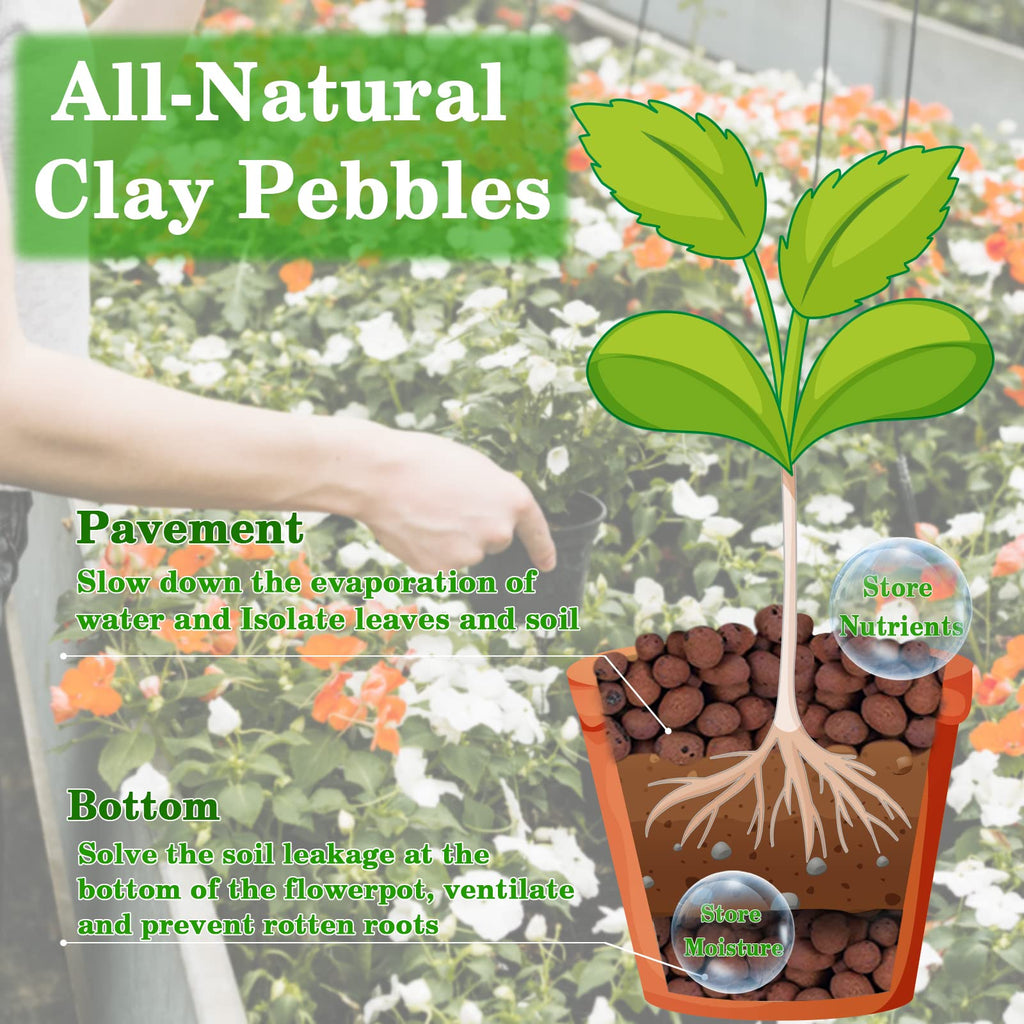 Legigo 4LB Leca Clay Pebbles for Plants, 4mm-16mm Clay Balls for Hydroponic