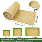1Roll 10" X 236" Microgreen Growing Mat Hemp Fiber Grow Mats Microgreens Growing Kit Jute Hydroponic Pads Indoor Organic Production for Microgreen Starter Tray Wheatgrass Sprouts