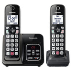Panasonic Cordless Phone with Answering Machine, 2 Handsets Landline Phone