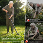 Weed Puller Tool – 45" All-Metal Stand Up Heavy Duty Weeder Hand Tool with 4-Claw Steel Head & Long Handle, Garden Weeding Tool for No Bending or Kneeling, Back & Knee Friendly, Easily Removes Weeds