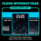 DUDE Wipes Mint Chill Travel Wipes - 6 Packs of 18 (108 Count) - Extra-Large Adult Flushable Wipes - Infused with Tea Tree Oil, Vitamin E, and Aloe - Septic and Sewer Safe
