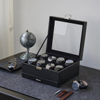 ProCase Watch Case, 8 Slot Mens Watch Box with Drawer -Black