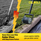 Colwelt Wheel Rotary Edger Lawn Tool 59’’, Manual Lawn Edger with Extra-Wide Rubber Wheel, Lawn Edgers Manual with Reinforced Bracket, Grass Edger Edging Tool for Landscaping, Sidewalk, Driveway, Yard