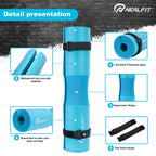 NEALFIT Barbell Pad Squat Pad for Squats���Squat Bar Pad���Great for Weightlifting,Lunges and Hip Thrusts���Foam Sponge Pad���Fit Standard and Olympic Bars Perfectly (Cyan)