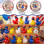 Skylety 100 Pcs Patriotic Mini Ducks 4th of July Independence Day Party Decor 250th Anniversary Red White Blue Ducks with Glue Points Garden Potted Miniature Cake Decoration Craft Patriotic Collectors