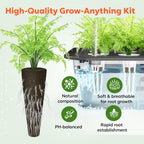 Owltron 165 Pcs Hydroponic Seed Pods Kits, Grow Anything Kit Pod for Indoor Herb Garden with 50 Sponges, 4 A&B Nutrient Plant Food, 30 Baskets, 50 Stickers, 30 Germination Domes, 1 Tweezer