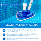 SWIMLINE HYDROTOOLS Manual Pool Vacuum Head Attachment For Inground & Above Ground Pools |Weighted Swimming Pool Vac Head Clear Triangle Shape W/ Bristles| Swivel Hose 1-1/4 or 1-1/2’’| 8145
