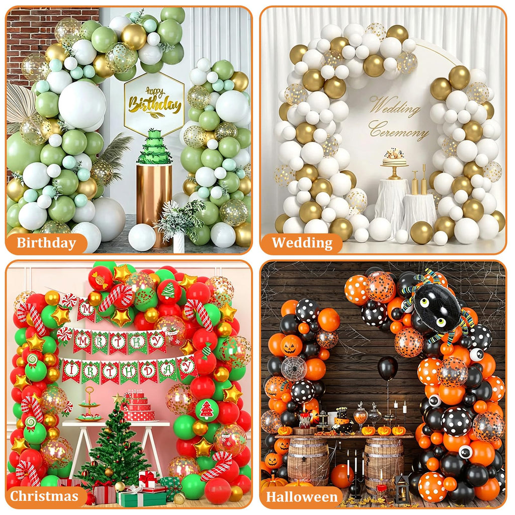 Bazen Balloon Arch Stand Kits Gold 8.2FT&5FT Half Arch Backdrop Stand