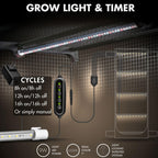 Mushroom Grow Tent with 6500K LED Light & Timer, 4-Tier Shelves