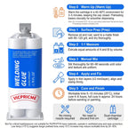 Metal Glue,Heavy Duty Waterproof Epoxy Welding Adhesive,30min Set, 24h Cure