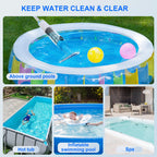 4 in 1 Cordless Rechargeable Small Pool Vacuum spa hot tub 90 Mins Running Time, 12 Gallons/Min Powerful Suction 2026 new (White Cyan)