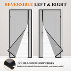 MAGZO Magnetic Screen Door, Fits 36'' x 96'' Door, Reversible Left Right Side Opening, Scratch-Proof Polyester, Pet&Kids Friendly, Easy Install with Hook&Loop, Keep Annoying Creatures Out, Grey