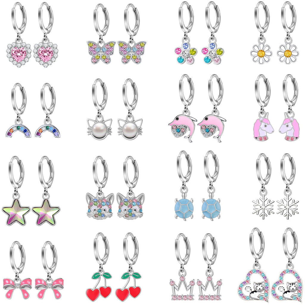 16 Pairs Hypoallergenic Earrings for Little Girls Teens Kids