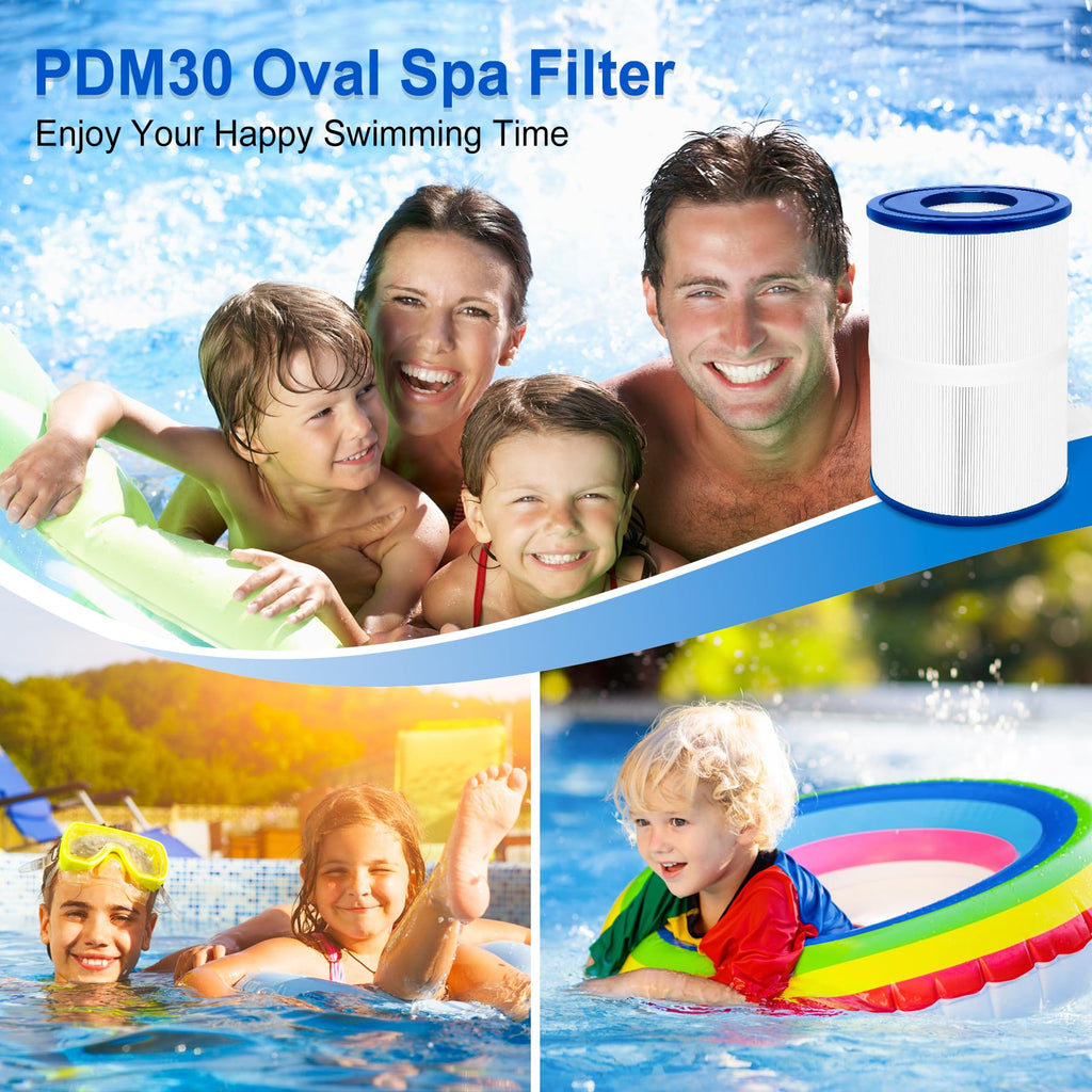 Porscan PDM30 Oval Spa Filter Fit for Dream Maker Hot Tubs 461269, Filbur FC9940, Crossover 730L 730S, Odyssey, Big EZ, EZL, 30 sq.ft Hot Tub Filter Cartridge