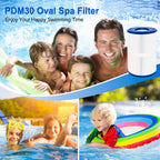 Porscan PDM30 Oval Spa Filter Fit for Dream Maker Hot Tubs 461269, Filbur FC9940, Crossover 730L 730S, Odyssey, Big EZ, EZL, 30 sq.ft Hot Tub Filter Cartridge