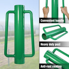 VASGOR Fence Post Driver, Heavy Duty Hand Post Pounder with Handle - Use for Metal U Posts, T Posts, Garden Fence (15 LBS)
