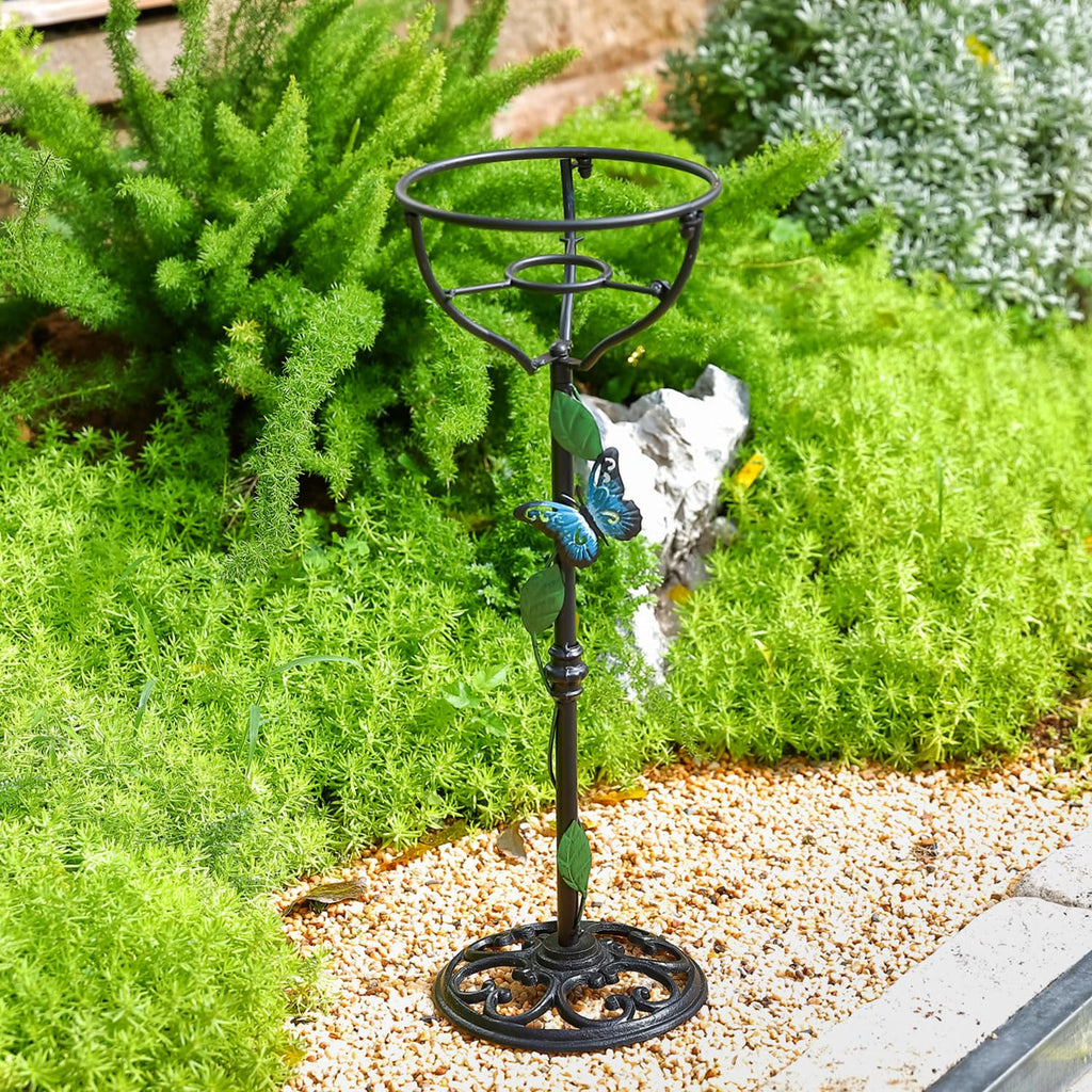 Cast Iron Gazing Globe Stand, 24.5" Gazing Ball Stand for Indoor Outdoor