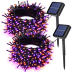 Joomer Orange Purple Halloween Solar Lights, 2Pack Total 144FT 400LED