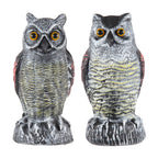 Hedoc 2 Pack Fake Owl Decoys to Scare Birds Away, Great Horned Owl Bird Deterrents, Nature Scarecrow Plastic Pest Repellent, Garden Decor and Yard Decoration for Gardens and Rooftops