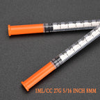 20 Pack 1ml Syringe with 27×8mm Cap, Individually Wrapped