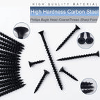 JEGONFRI 45PCS #10 × 5" Coarse Thread Black Drywall Screws, Wood Screws