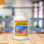 Barefoot Coral Calcium Complete 1500mg, 240 Capsules- Coral Calcium Supplement Developed by Bob Barefoot- Supports Overall Health & PH Levels- Contains Calcium, Magnesium & Vitamin D3