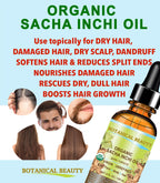 Botanical Beauty Organic SACHA INCHI OIL 100% Natural Pure Undiluted Virgin Unrefined Cold Pressed Carrier Certified Organic Oil For Face, Skin, Hair, Lip, Nails, Rich in Vitamin E (4 Fl Oz 120 ml)