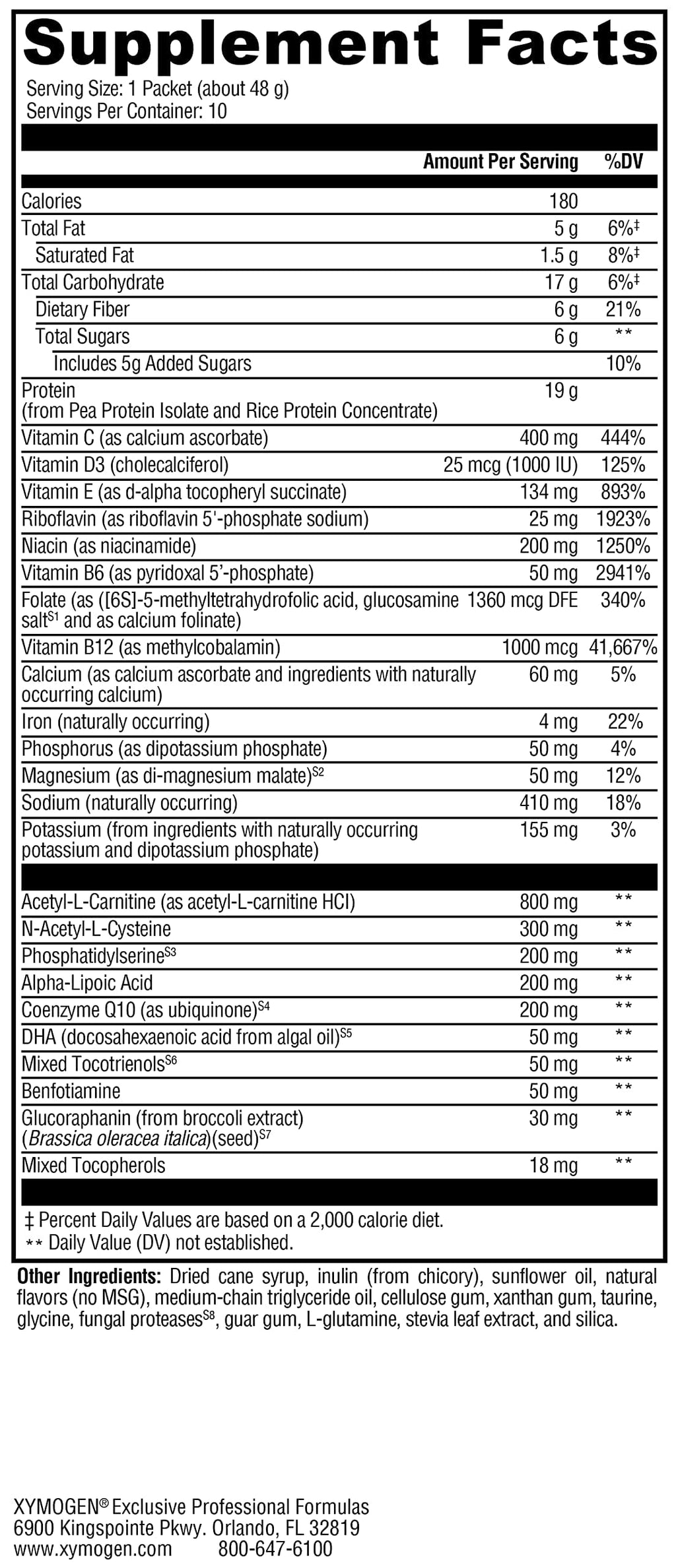 XYMOGEN BrainSustain - 19 g Pea & Rice Protein - Support Brain Health & Function - Gluten-Free, Dairy-Free & Non-GMO - Vanilla Delight Flavor - 10 Servings