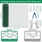 Jcmbreltik Chicken Wire Fencing, Plant Protectors from Animals DIY Kit with Accessories, 15.7x197 Inch Flexible Floral Chicken Wire for Garden & Floral Arrangements