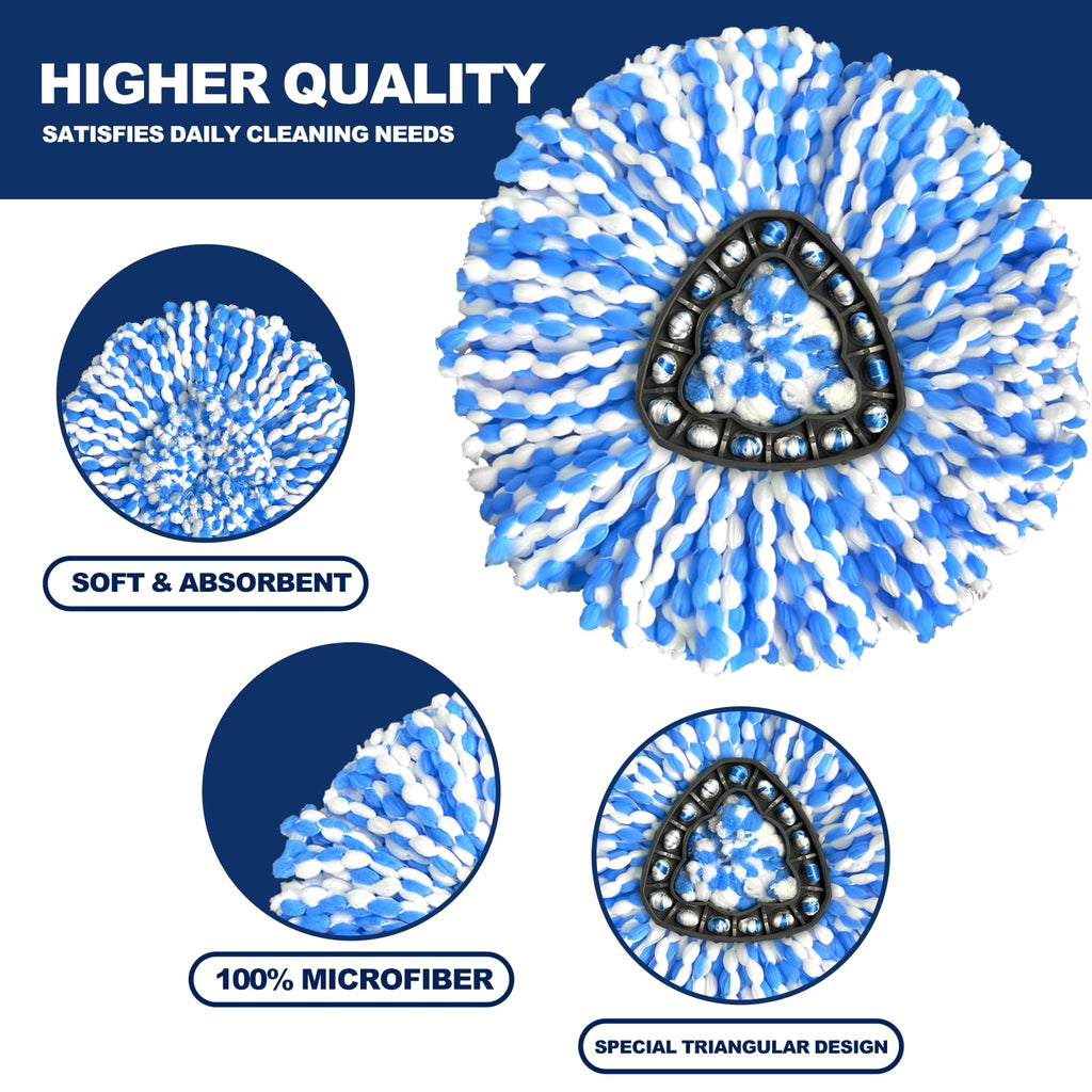 6 Pack Mop Replace Head, Mop Head Replacement, Microfiber, Machine Washable, Easy to Replace and Deep Cleaning, 313