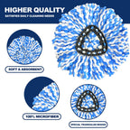 6 Pack Mop Replace Head, Mop Head Replacement, Microfiber, Machine Washable, Easy to Replace and Deep Cleaning, 313