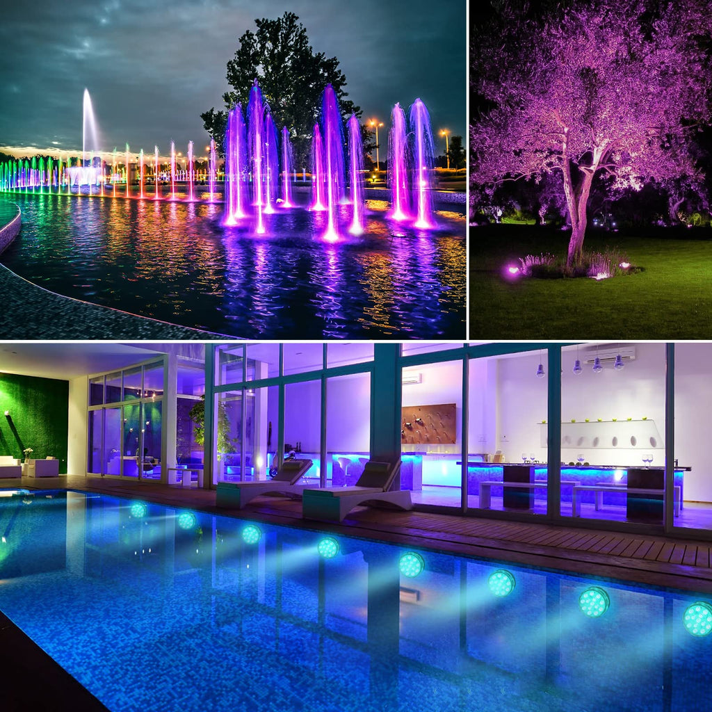 Pool Lights Submersible LED Light with Remote, Waterproof Pond Lights with Upgrade Suction Cups,Magnets, 16 Changeable Colors 3.35'' Battery LED light for Underground Pool Fountain Pond Aquarium