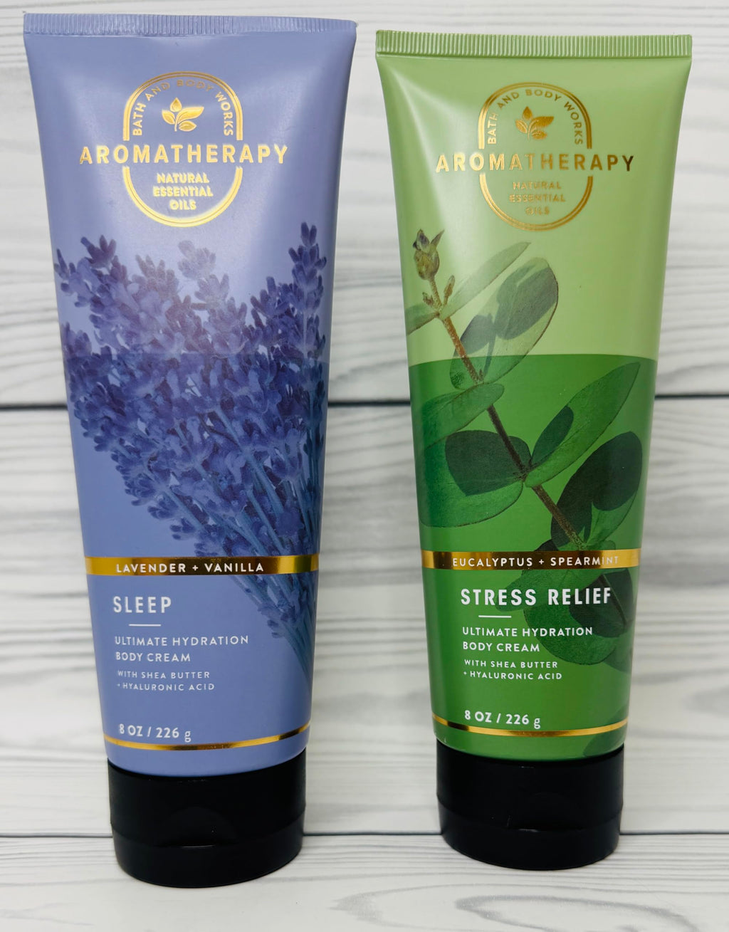 Bath & Body Works Aromatherapy Eucalyptus Spearmint and Lavender Vanilla Ultimate Hydration Body Cream 8 Ounces Pack of 2