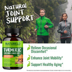 NATURELO Turmeric Curcumin - BioPerine for Better Absorption - Black Pepper, Ginger Root, Curcuminoids - Plant-Based Joint Discomfort Support - 120 Vegan Capsules (Pack of 2)