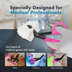 Madison Supply 2 Pack Trauma Shears - 7.5 Inch Nurse Scissors with Quality Stainless Steel, Non-Stick Fluoride-Coated Blades, High-Impact Handles - Medical Bandage Scissors - Pink