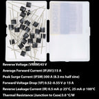 EEEEE 15SQ045 Schottky Diode (25pcs) 15A 15 Amp 45 Volt 45V Diode Axial Schottky Blocking Silicon Diodes