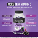 Airborne Elderberry + Zinc & Vitamin C Gummies for Adults,Immune Support with Antioxidants Vitamins C,D & E,Elderberry Flavor,130 Count (Pack of 2)