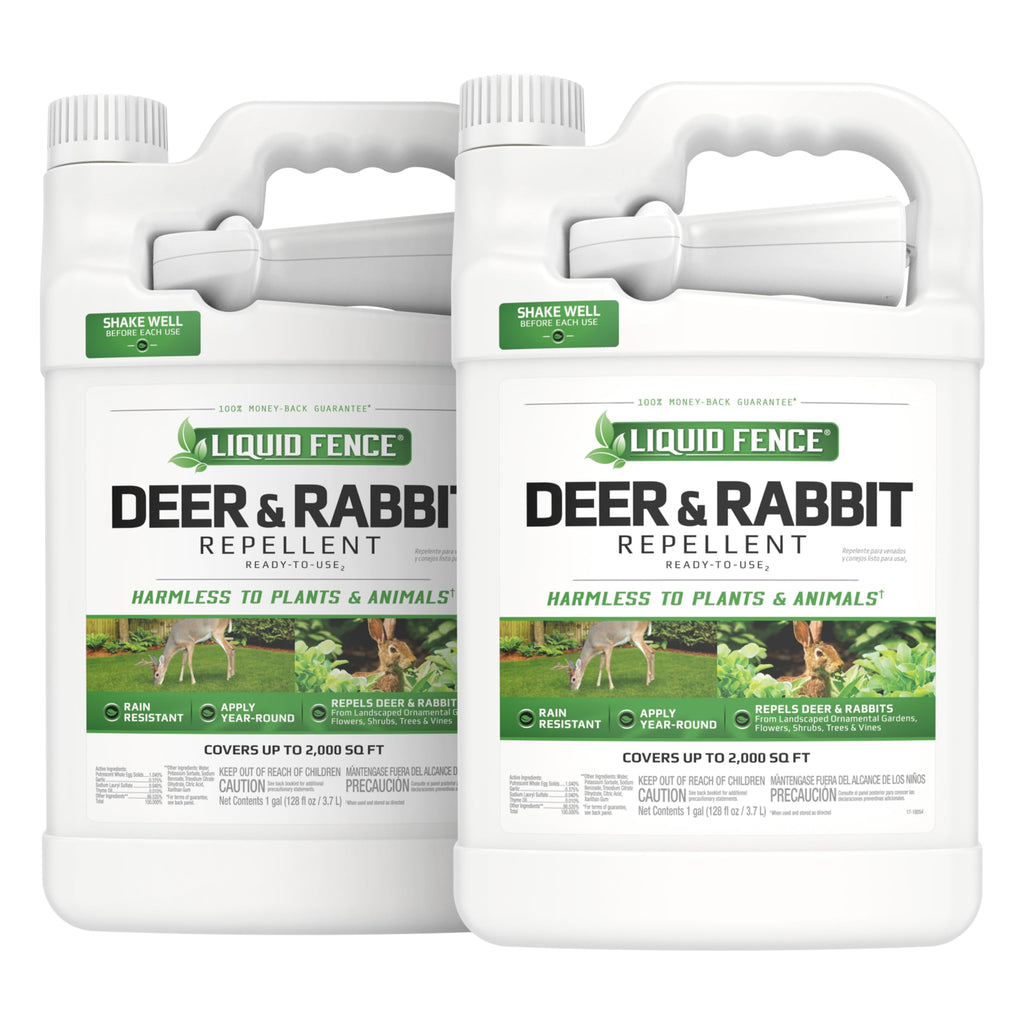 Liquid Fence Deer And Rabbit Repellent Ready-To-Use 1 Gallon, Apply Year-Round, 2 Pack